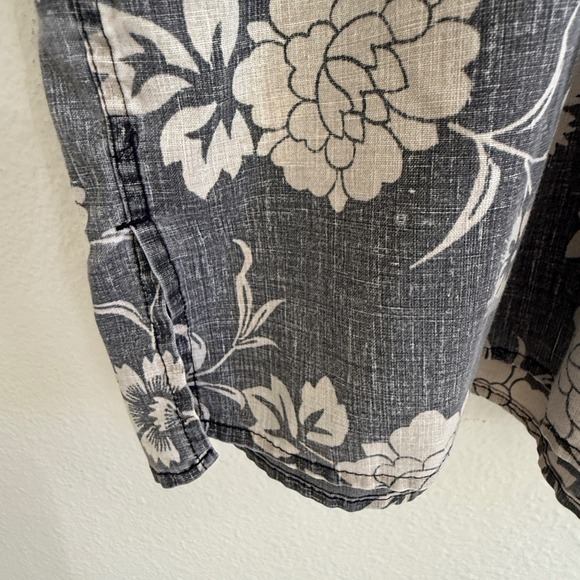 Reyn Spooner Mens XL Short Sleeve Button Up Shirt Gray Floral Hawaiian Aloha - Picture 8 of 16